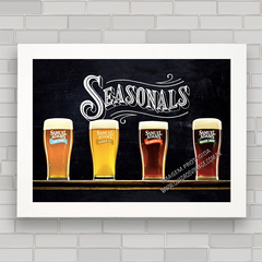 QUADRO DECORATIVO CHALKBOARD 68 - COPOS DE CERVEJA - comprar online