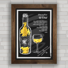 QUADRO DECORATIVO CHALKBOARD 71 - ADEGA & VINHO BRANCO na internet