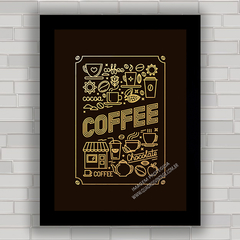 QUADRO DECORATIVO RETRÔ CHALKBOARD 85 - CAFÉ