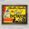 QUADRO DE CINEMA CHAPLIN FILME GREAT DICTATOR 1940