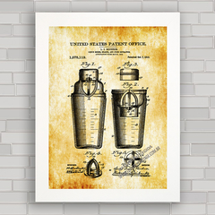 QUADRO DECORATIVO DRINK SHAKER MIXER PATENT na internet