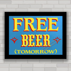 QUADRO DECORATIVO PARA BAR FRASES 102 - FREE BEER - comprar online