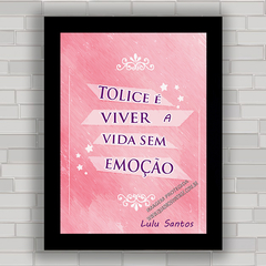 QUADRO DECORATIVO FRASES 117 - LULU SANTOS