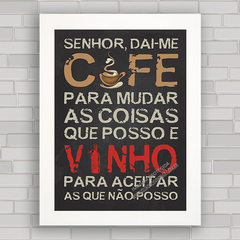 QUADRO VINTAGE FRASES 134 - CAFÉ E VINHO - comprar online