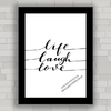 QUADRO DECORATIVO FRASES 167 - LIFE LOVE