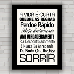 QUADRO DECORATIVO PARA SALA FRASES 184 - SORRIR