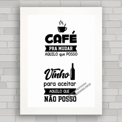 QUADRO VINTAGE FRASES 22 - CAFÉ & VINHO - comprar online