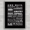 QUADRO DECORATIVO PRETO E BRANCO FRASES 95