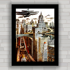 QUADRO RETRÔ FUTURISTIC NEW YORK 1911 - comprar online