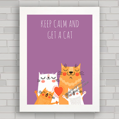 QUADRO DECORATIVO GATOS 58 KEEP CALM