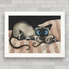 QUADRO DECORATIVO GATOS 87 SIAMÊS