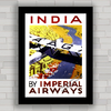 QUADRO RETRÔ IMPERIAL AIRWAYS ÍNDIA 1931