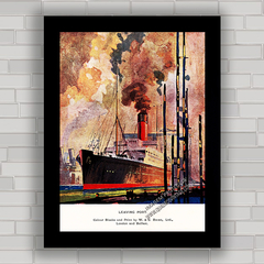 QUADRO DECORATIVO RETRÔ LEAVING PORT 1928 - comprar online