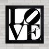 QUADRO DECORATIVO LOVE PRETO E BRANCO