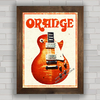 QUADRO DECORATIVO ORANGE GUITAR