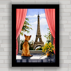 QUADRO RETRÔ PARIS EIFFEL CHIEN - comprar online