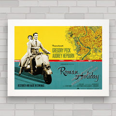 QUADRO FILME ROMAN HOLIDAY 3 - AUDREY HEPBURN - comprar online