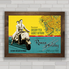 QUADRO FILME ROMAN HOLIDAY 3 - AUDREY HEPBURN na internet