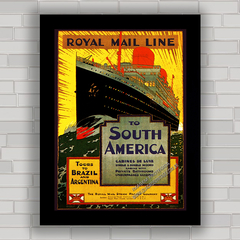 QUADRO RETRÔ ROYAL MAIL LINE SOUTH AMÉRICA - comprar online