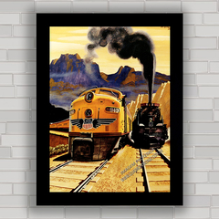 QUADRO DECORATIVO TRENS UNION PACIFIC PAST & FUTURE