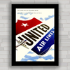 QUADRO DECORATIVO UNITED AIRLINES 1952