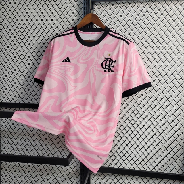 camisa flamengo 2023 2024 rosa e preto