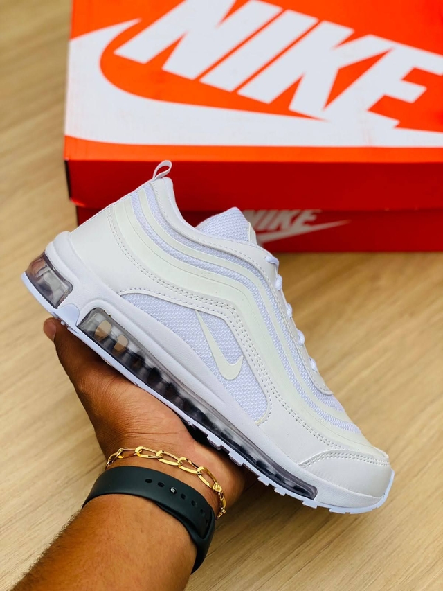 Air max 97 hot sale branco e laranja