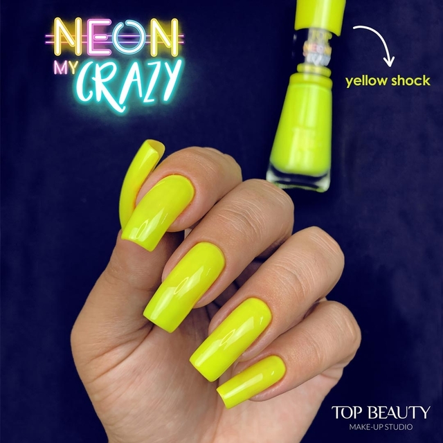 Esmalte Top Beauty Yellow Shock Coleção Neon My Crazy