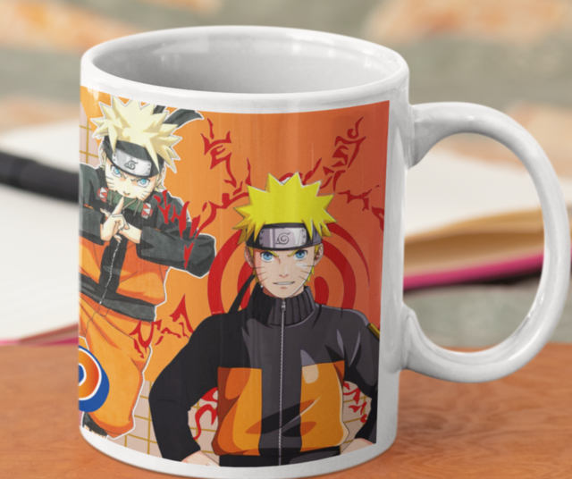 Caneca Naruto Desenho - Interior E Alça Branca (simples)