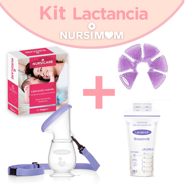 Kit Lactancia Nursimom (Nursicare + Pads mamarios frío calor + Recolector +  Bolsitas Almacenamiento)