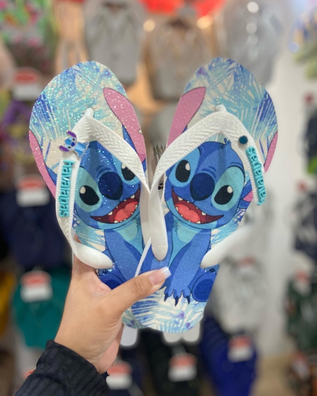Chinelo Havaianas Personalizada Stitch Rosa New