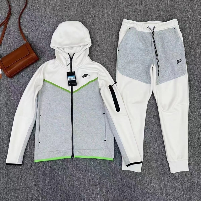 Nike tech fleece grey and white cheap