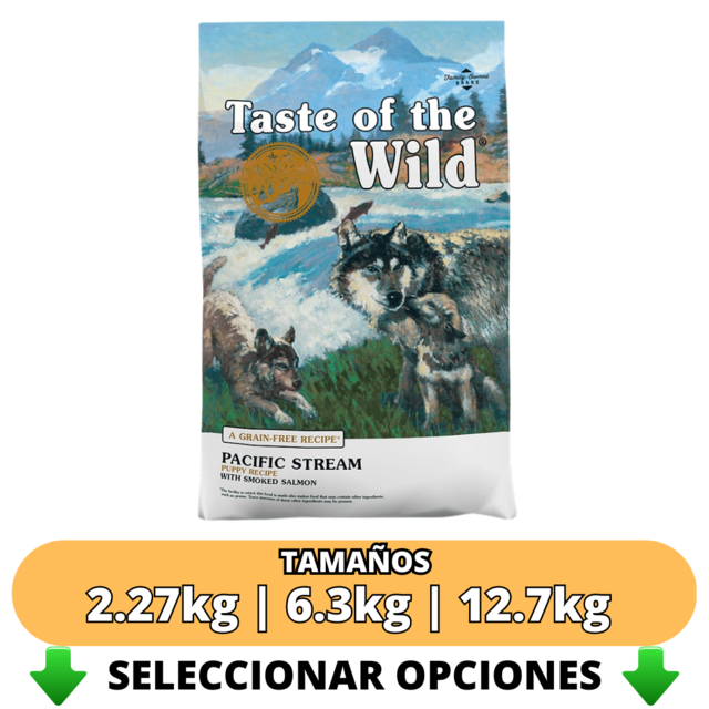 Taste of the Wild Pacific Stream Puppy Salmón Ahumado 12.7 kg - Comida  Perros