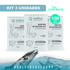 KIT com 3 un Cotonete ecológico oceanos hastes de papel 150 un