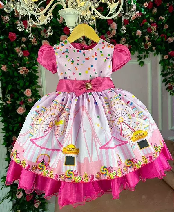 Vestido temático Barbie Rosa aniversário