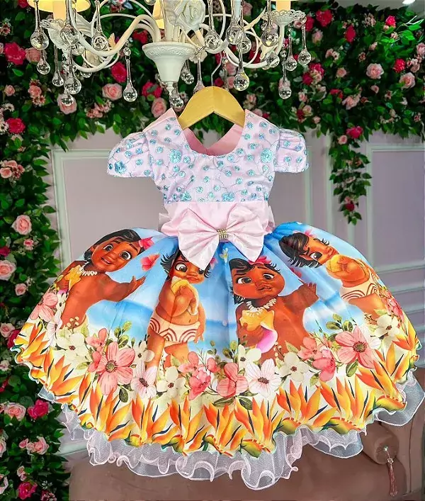 Vestido Tematico Princesa Moana Baby - Roupa Infantil