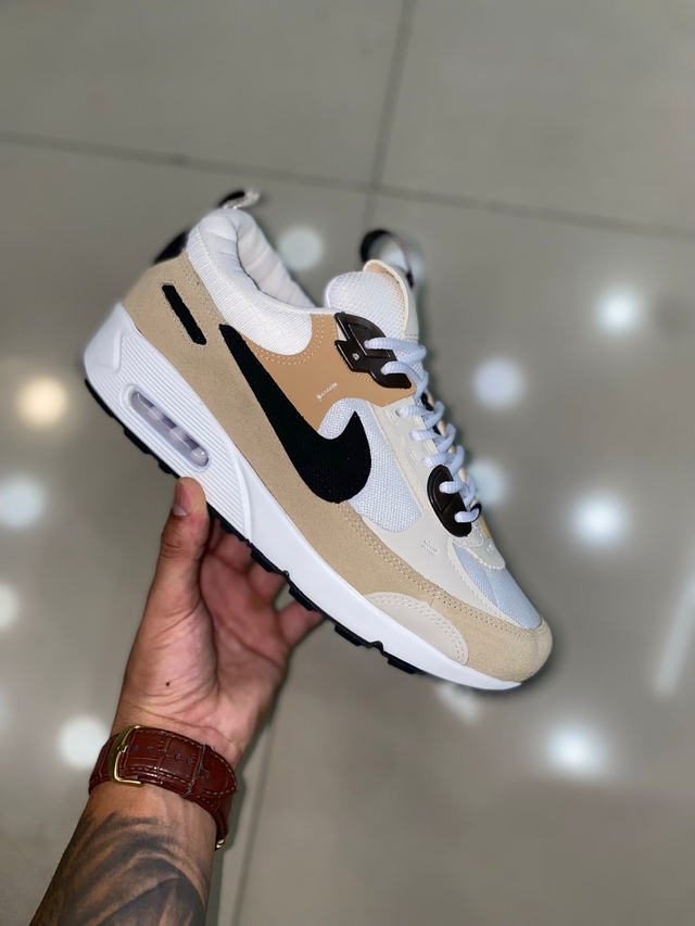 Tênis Nike Air Max 90 – Masculino – Branco, Azul e Vermelho - Vai de Tênis