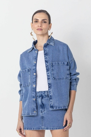 Camisa Feminina Jeans Oversized Jennifer