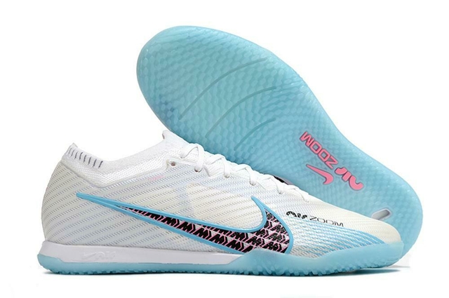 Chuteira Nike Futsal Air Zoom Vapor 15 Elite IC - Branco/Azul