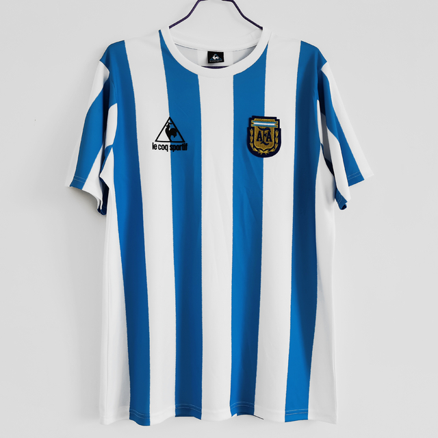 Argentina White and Blue Retro Home Shirt 1986 AREA10