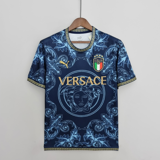 Italy Blue VERSACE Shirt 2022 AREA10