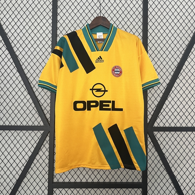 Bayern Munich Yellow Retro Away Shirt 1993 94 AREA10