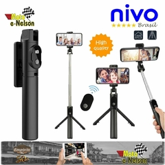 Tripé Sem Fio Bluetooth Selfie Stick Com Controle Remoto