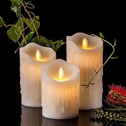 Kit Velas Velones De Led A Pila Efecto Llama Con Movimiento Derretida Luz  Calida Pack X 3 Velas