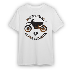 Camiseta Moto Suja Alma Lava Branca 100% Algodão - comprar online
