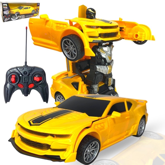 Carro Camaro Controle Remoto Vira Robo Transformers