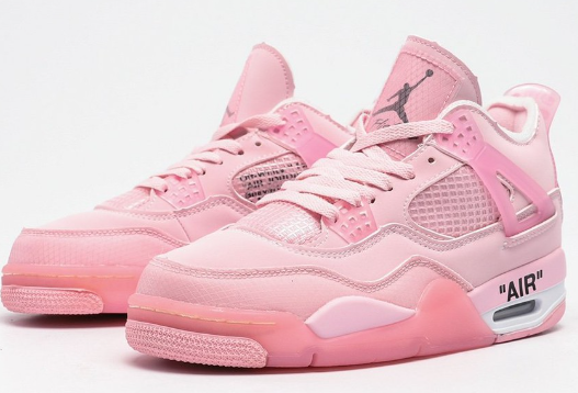 Air Jordan Retro 4 Off White Pink Rose PIEL DE CHITA