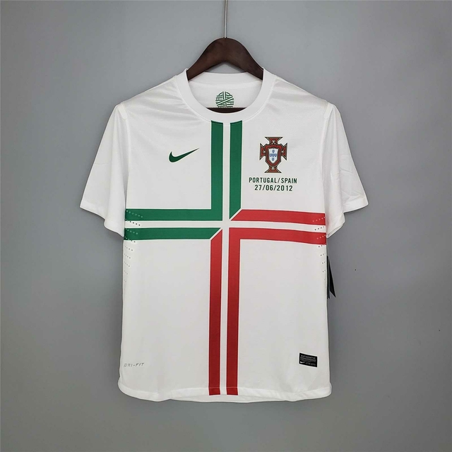 Camiseta Portugal Retro II Segunda Equipacion 2012 Blanca