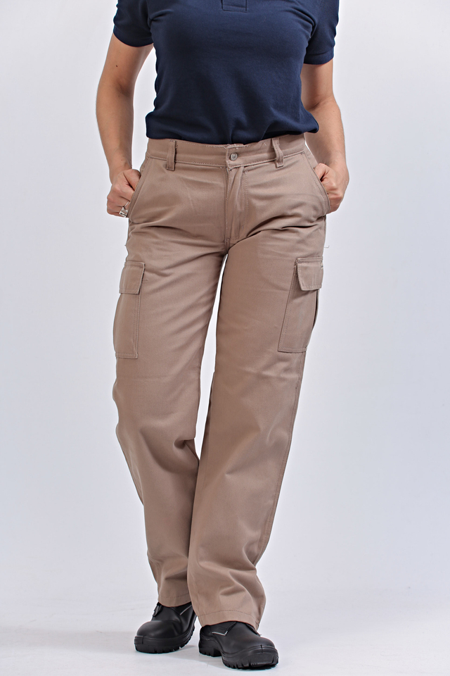 Pantalon Cargo de Mujer Beige Seguridad Laboral en Tienda Ombu