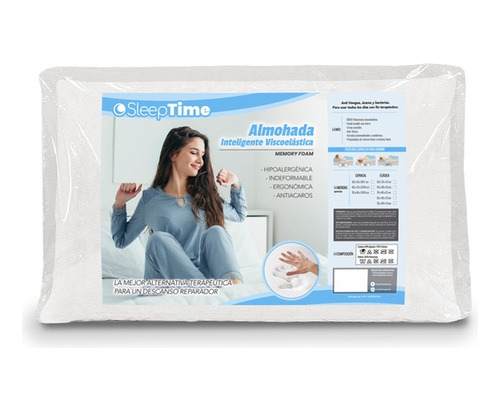 Almohada Inteligente Viscoelastica Sleep Time Funda 60x35